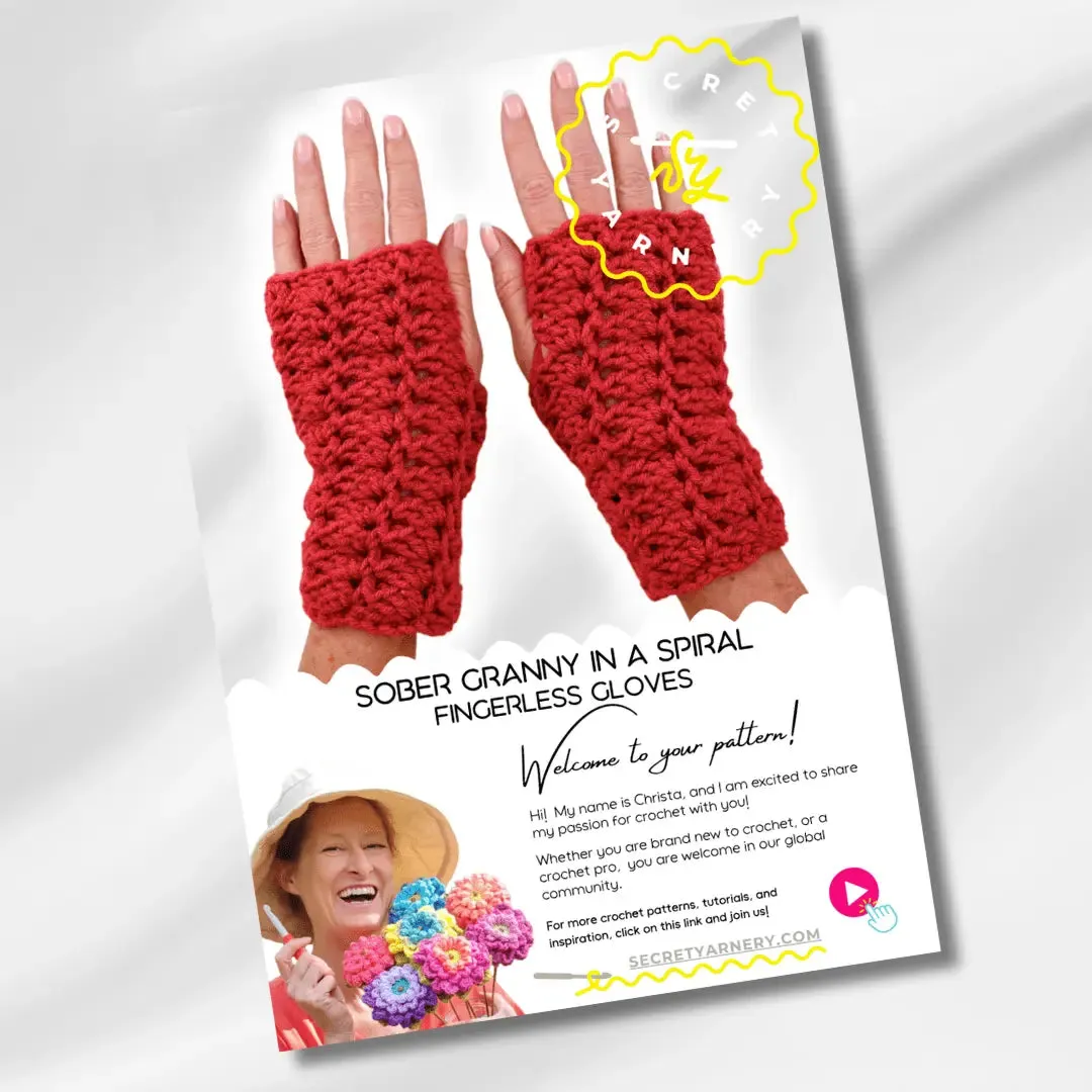 Sober Granny in a Spiral Crochet Fingerless Gloves – Easy and Stylish Pattern