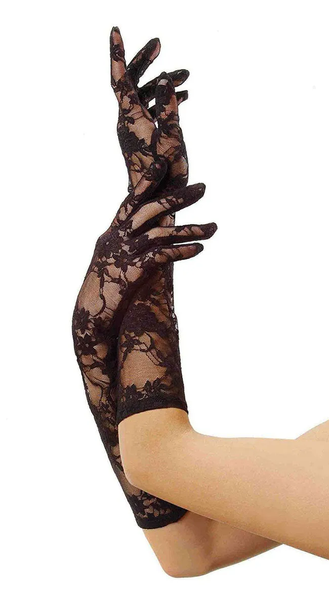 Stretch Lace Gloves Elbow Length