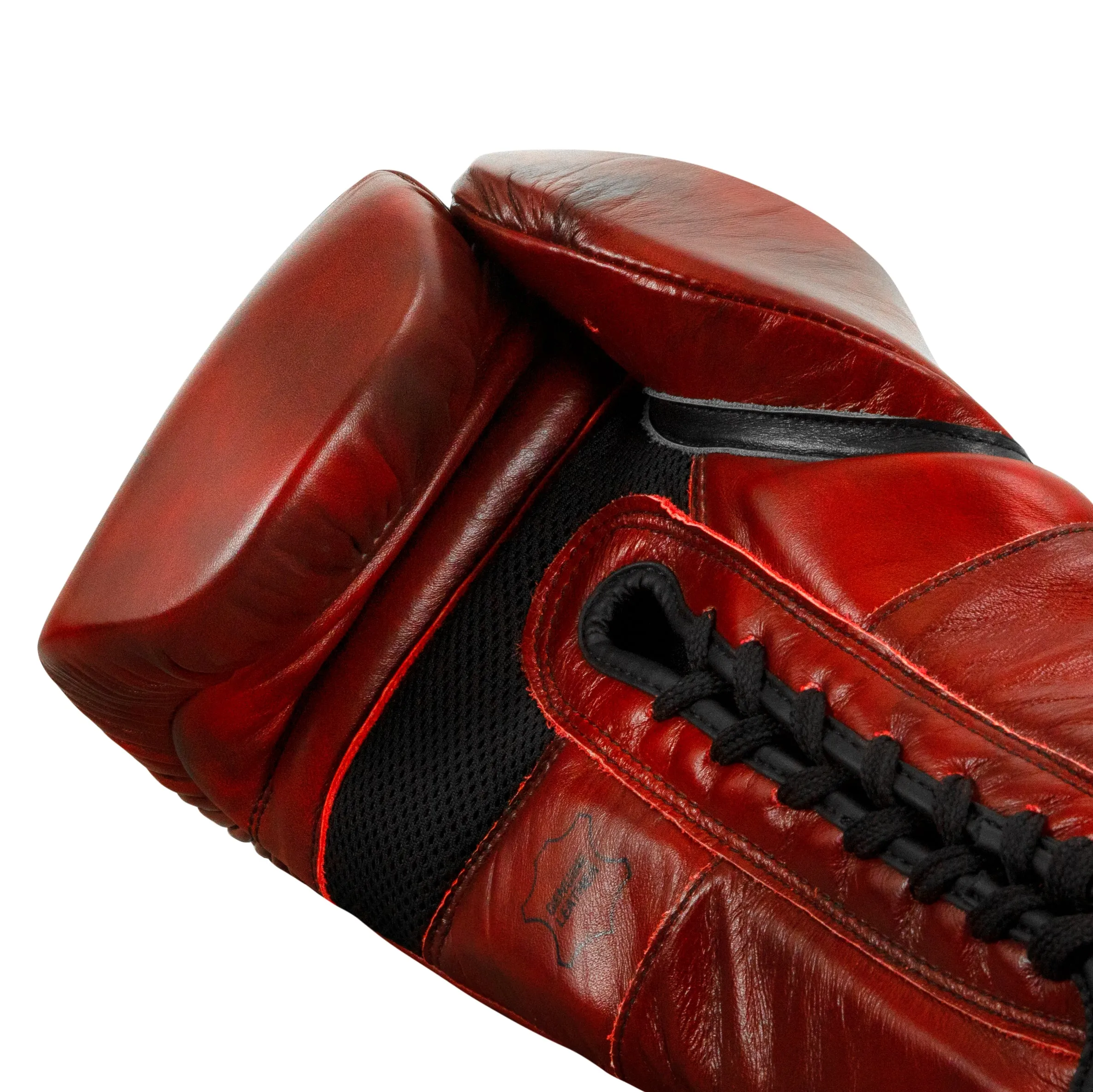 TITLE Boxing Blood Red Leather Sparring Gloves