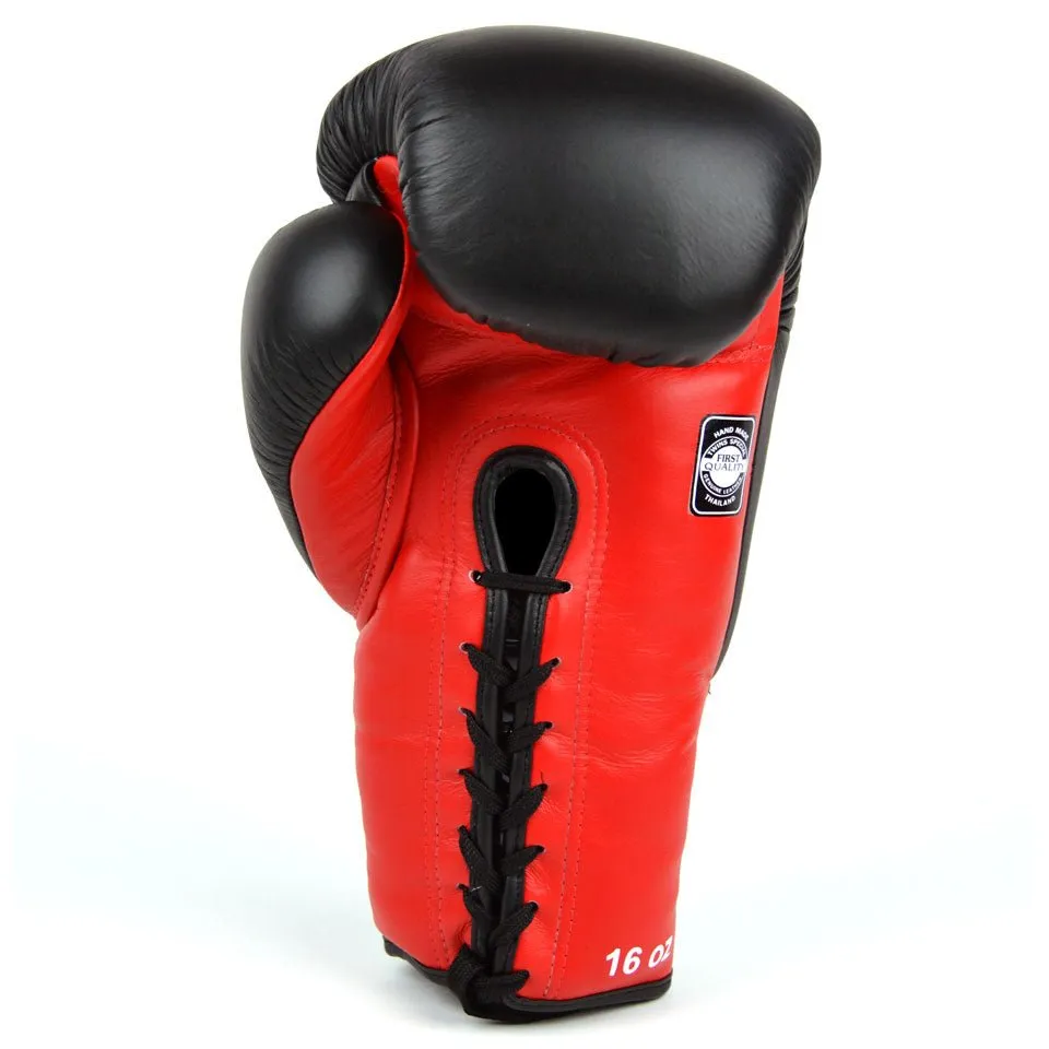 Twins BGLL1 Lace-up Sparring Gloves Black-Red