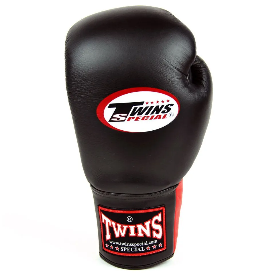 Twins BGLL1 Lace-up Sparring Gloves Black-Red