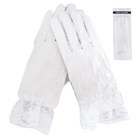 White Short Lace Gloves