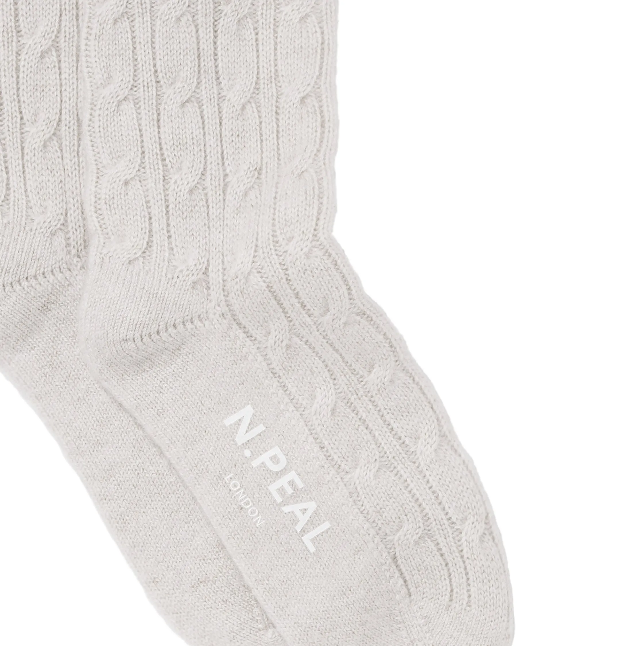 Women's Cable Cashmere House Socks Fumo Grey